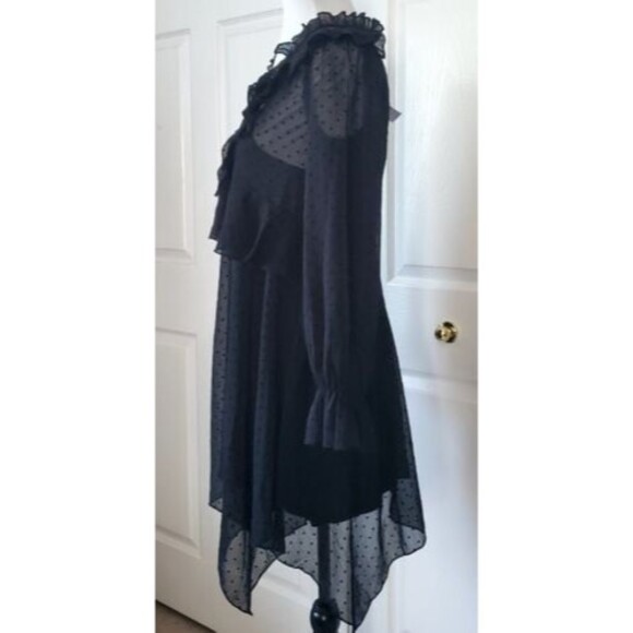 Forever 21 Black Long Sheer Blouse W/Tank Puff Sheer long Sleeve Tunic NWT Sz S - Picture 3 of 9